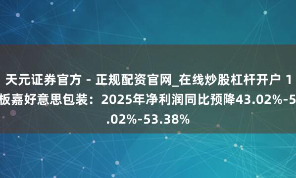 天元证券官方 - 正规配资官网_在线炒股杠杆开户 19天14板嘉好意思包装：2025年净利润同比预降43.02%-53.38%